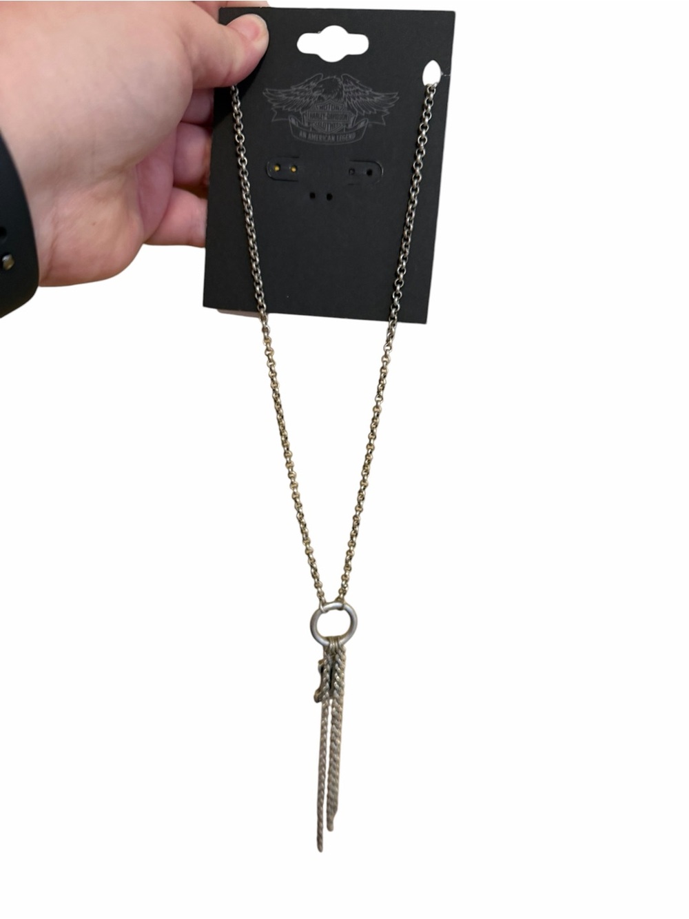 Harley-Davidson Silver-Tone Tassel Pendant Necklace